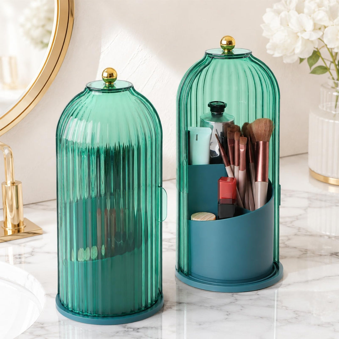FAVORTALK Make Up Kosmetik Organizer, 360 Drehbarer Make-up-Pinselhalter, Organizer, Transparent, St