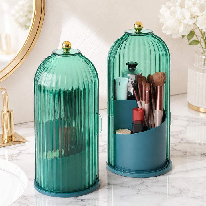 FAVORTALK Make Up Kosmetik Organizer, 360 Drehbarer Make-up-Pinselhalter, Organizer, Transparent, St