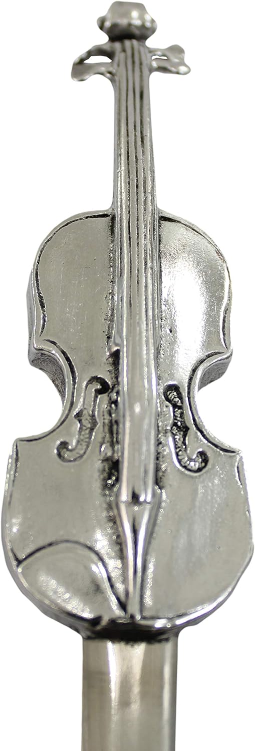 Cavagnini, Eleganter Brieföffner aus Edelstahl und Zinn, inklusive Geschenkbox (Violine) Violino, Vi