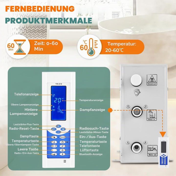 YJINGRUI dampfbad generator dampfgenerator für dampfbad dampfgenerator für sauna mit digitaler Steue