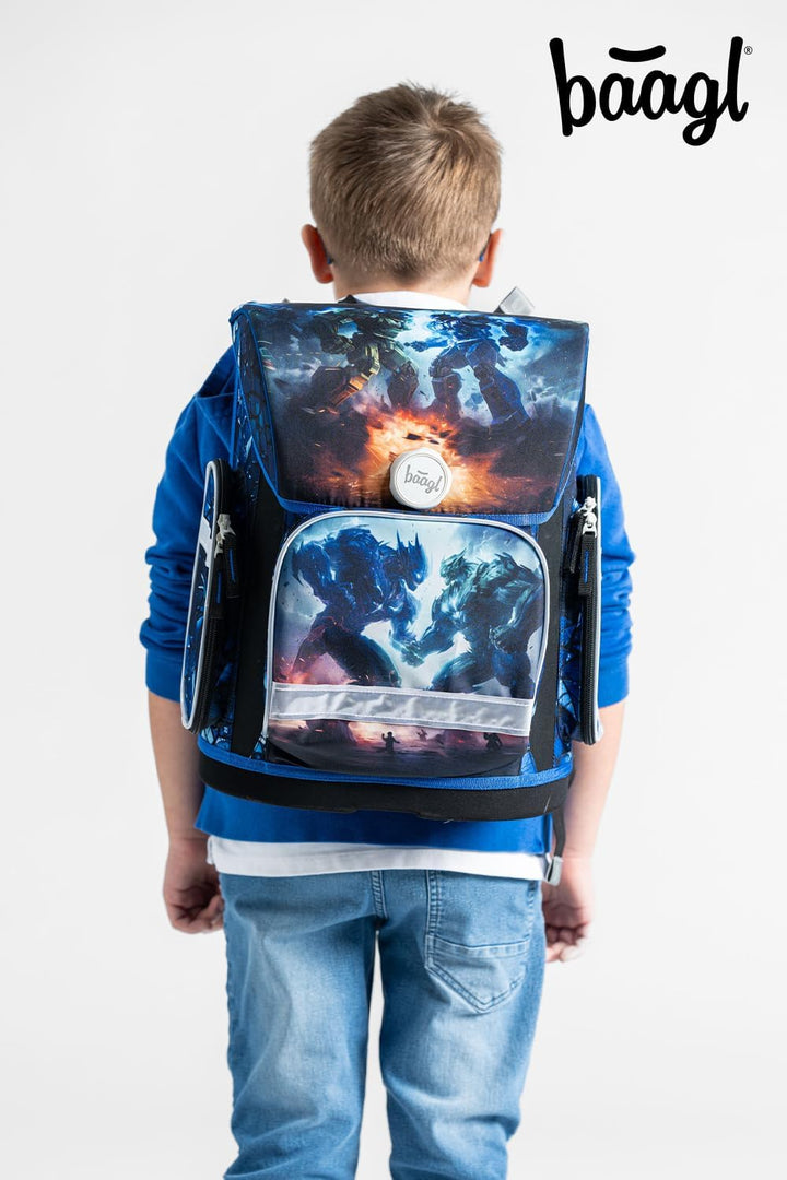 Baagl Schulranzen Jungen für 1. Klasse, Ergo Schultasche Grundschule, Leichter Kinder Ranzen Tornist