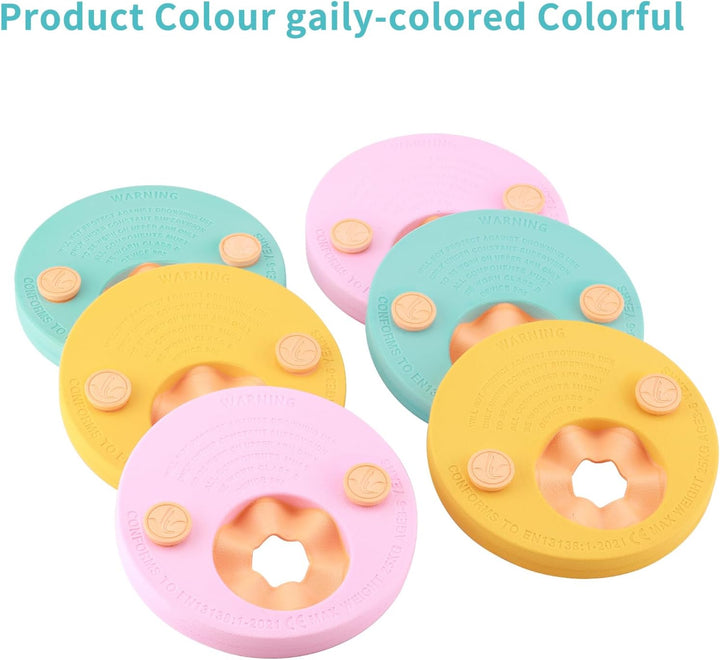kaianda - Pack of 6 Swimming Sleeves, Swimming Armbands for Children, Swimming aid Swimming Discs, F