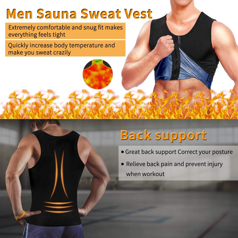 Yokald Herren Sauna Schweiss Weste Zipper Anzug Polymer Korsett Fitness Shapewear Kompression Taille