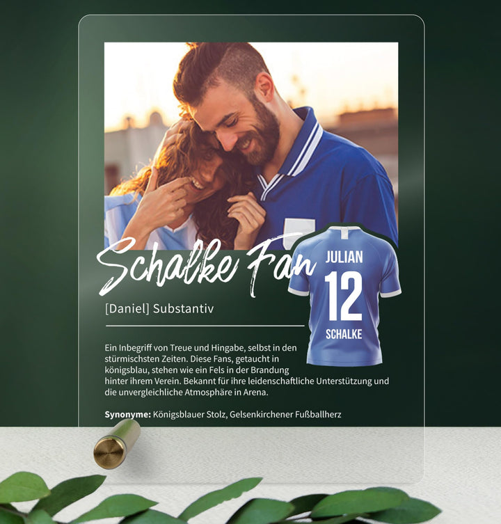 Schalke Geschenk personalisiert - Acryl Geschenk - Definition: Schalke Fan - Schalke Fanartikel, Sch