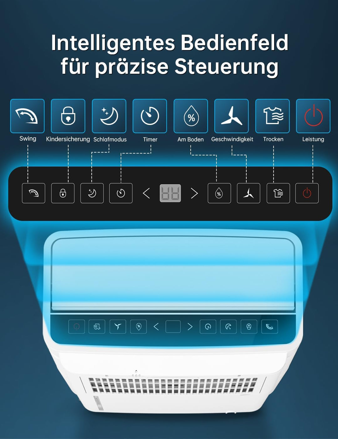 Luftentfeuchter elektrisch 20L, Entfeuchter elektrisch für Keller, Raumentfeuchter elektrisch 39dB f
