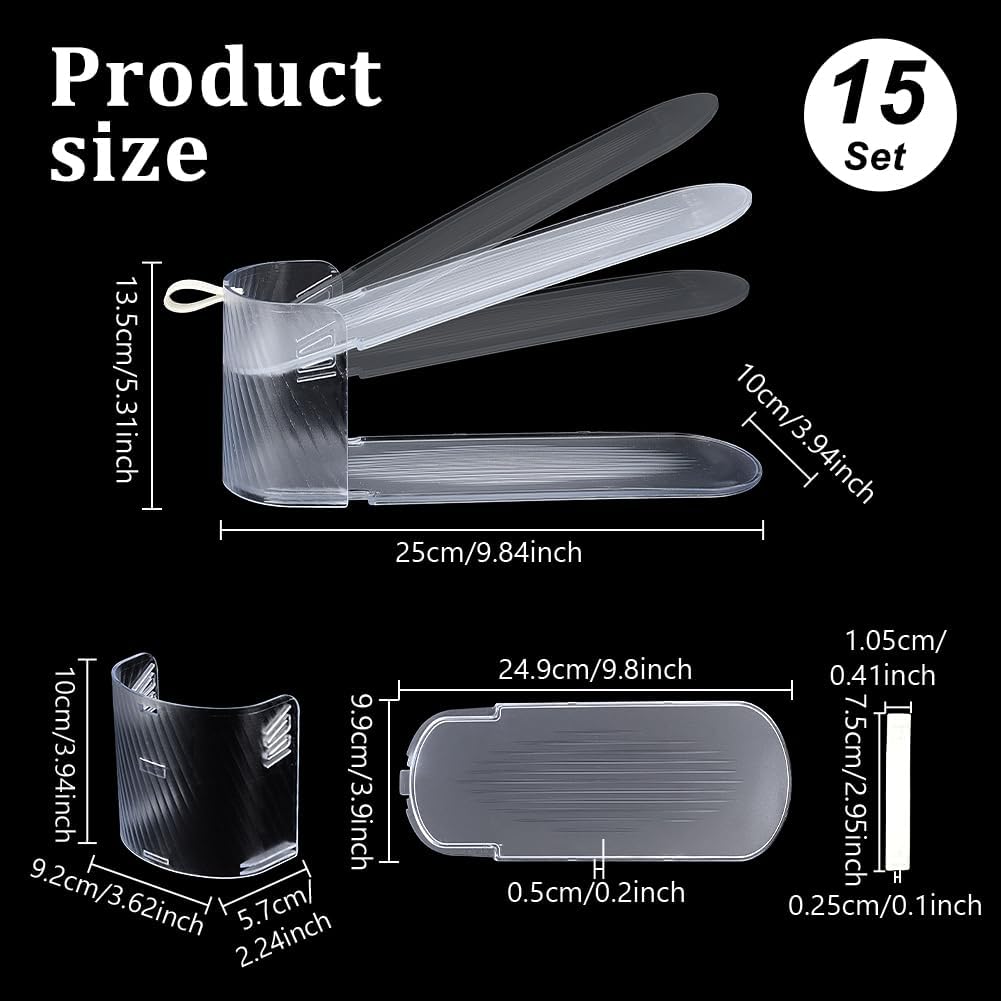 UNICRAFTALE 15 Sets Transparenter Schuhfach Organizer Höhenverstellbarer Schuhstapeler Aus Plastik D