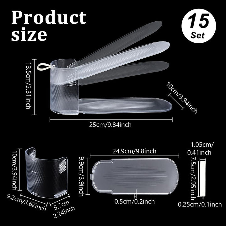 UNICRAFTALE 15 Sets Transparenter Schuhfach Organizer Höhenverstellbarer Schuhstapeler Aus Plastik D
