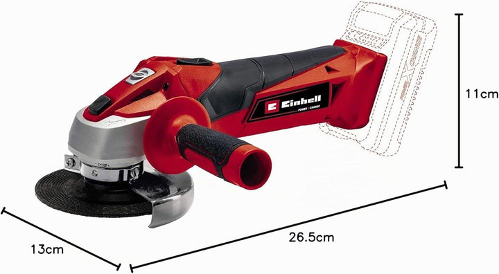 Einhell Akku-Winkelschleifer TC-AG 18/115 Li-Solo Power X-Change (18 V, 115 mm Scheibendurchmesser,