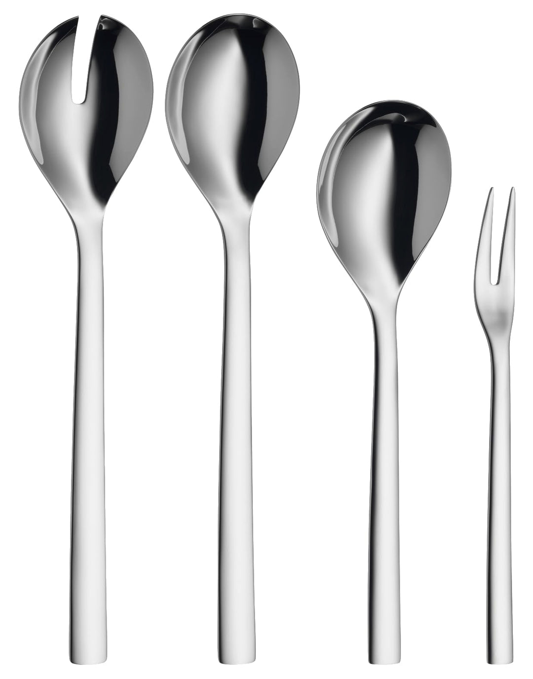 WMF Nuova Servierteile Set 4-teilig, Salatbesteck, Servierlöffel, Serviergabel, Cromargan Edelstahl