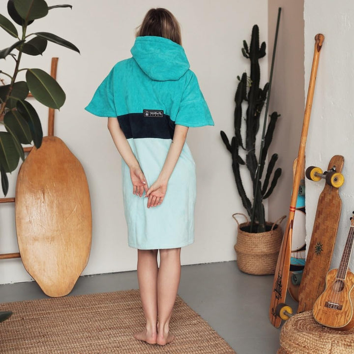WAVE HAWAII Badeponcho Damen & Herren, Grösse XL, 181-197cm | 95-100% Baumwolle Surf-Poncho für Erwa