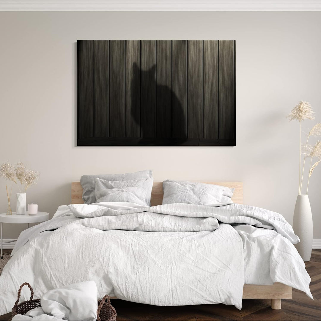 Printed Paintings Leinwand (100x70cm): Katzenschatten Katzenbilder Katzen Katze 100x70 cm, 100x70 cm