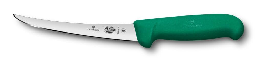 Victorinox Fibrox Ausbeinmesser, Scharfes Küchenmesser für Fleisch und Fisch, 15 cm, Gebogene Klinge