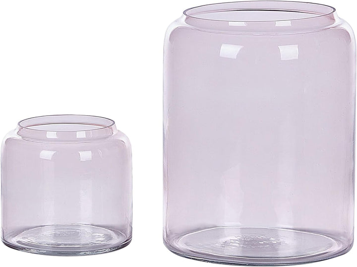 Set aus 2 dekorativen Vasen aus farbigem Glas 11 / 20 cm rosa Rasam