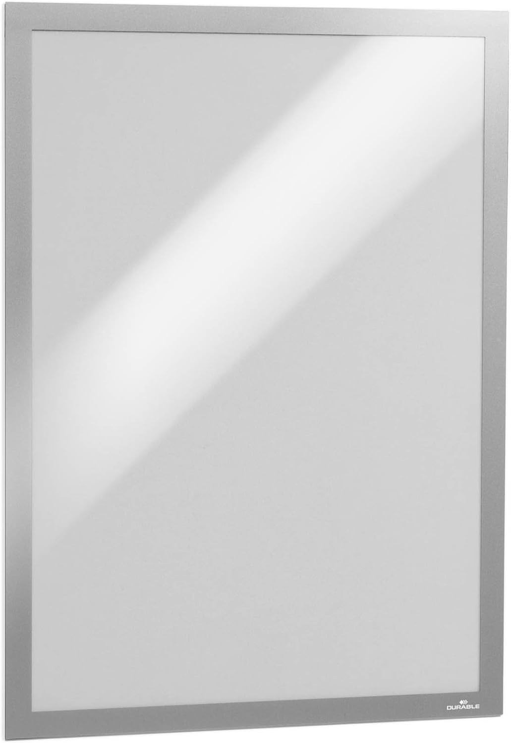 Durable Info-Rahmen Duraframe (A3, selbstklebend mit Magnetverschluss) 6 Stück, silber, 488323 A3 si