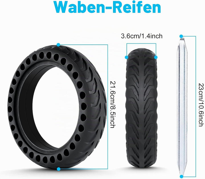 Ainiv Scooter Reifen, 2 Stück 8.5 Zoll für Xiaomi M365 Solid Tires, Elektro-Scooter Vorder und Hinte