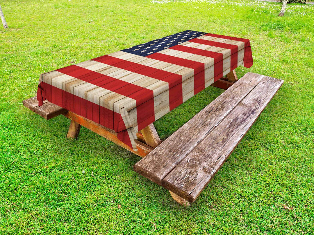 ABAKUHAUS Vereinigte Staaten von Amerika Outdoor-Tischdecke, Independence Day im Juli, dekorative wa