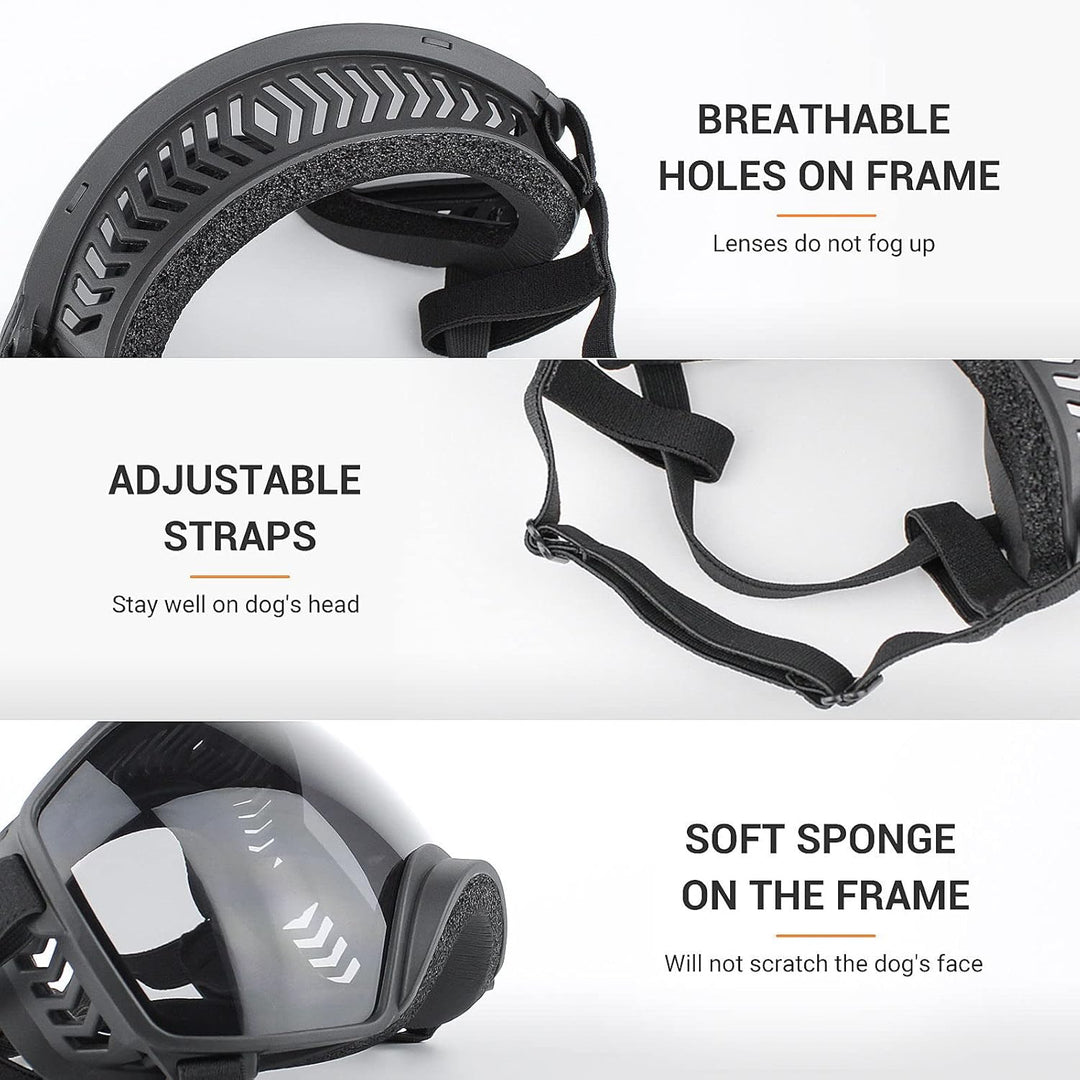 NAMSAN Hundebrille mit Weit Sichtfeld, UV-Schutz Sonnenbrille für Gross Hunde, Augen Schützen Hunde