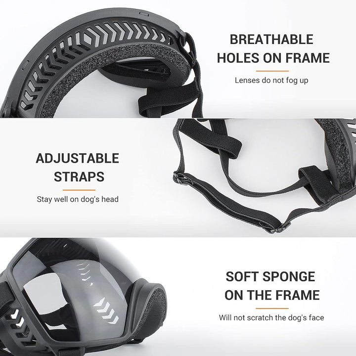 NAMSAN Hundebrille mit Weit Sichtfeld, UV-Schutz Sonnenbrille für Gross Hunde, Augen Schützen Hunde