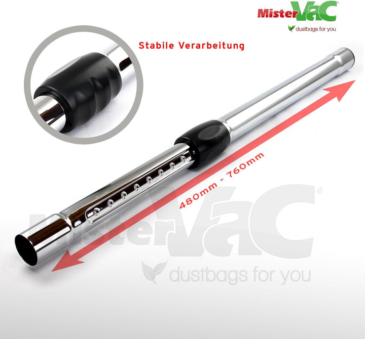 MisterVac Teleskop-Staubsaugerrohr kompatibel mit Sprintus Maximus Hepa