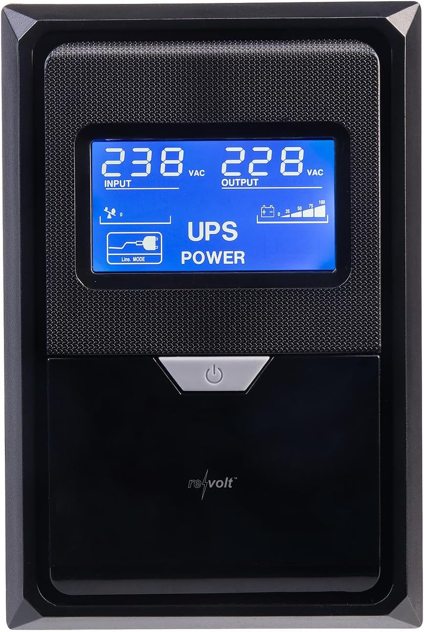 revolt USV-Akku: Unterbrechungsfreie Stromversorgung 800 VA, 480 W, 2X 230-V-Ausgang (Steckdosenleis