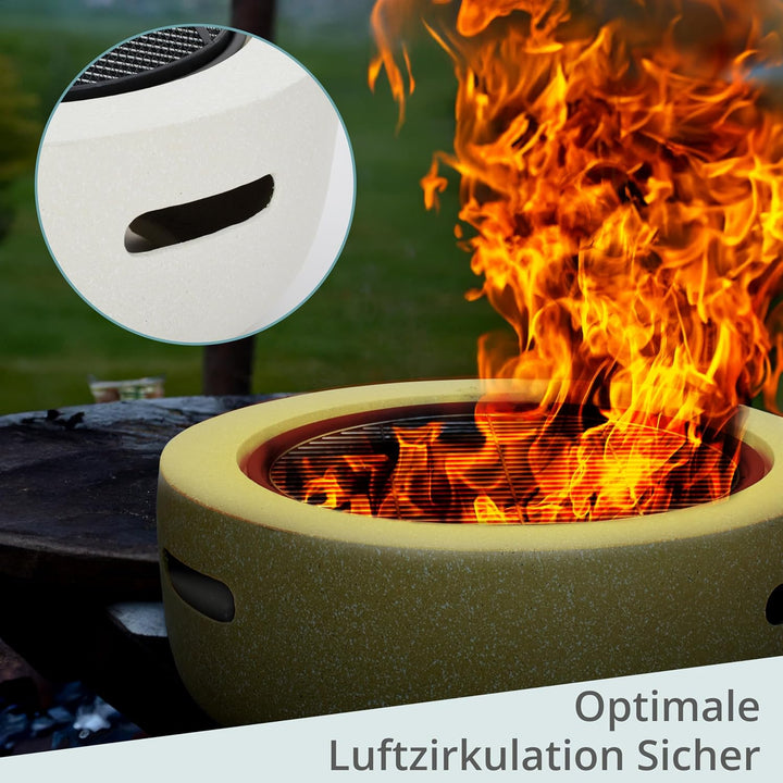 WILDLIFE FRIEND Feuerschale - Lagerfeuer Feuertisch - 55x30 cm - Edelstahl, Tragbar, Sicher, Schütze