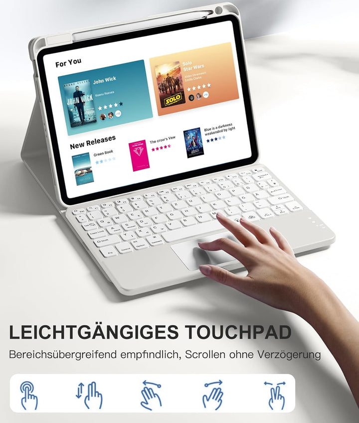 Vobafe Hülle mit Tastatur für iPad Air 11 Zoll (2025 M3/2024 M2), iPad Air 5 4 2022/2020 10,9 Zoll,