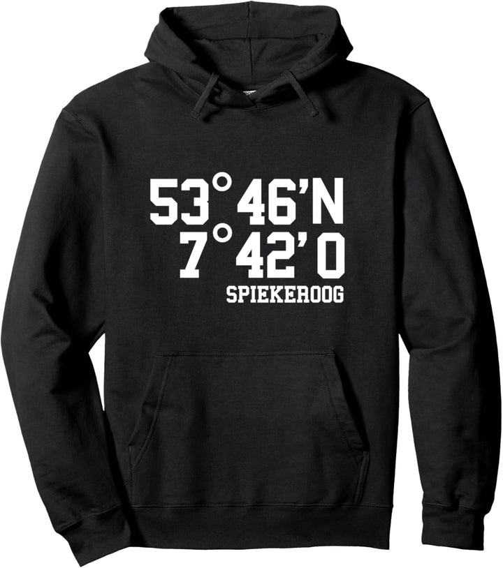 Spiekeroog Koordinaten Ostfriesische Insel Urlaub Nordsee Pullover Hoodie