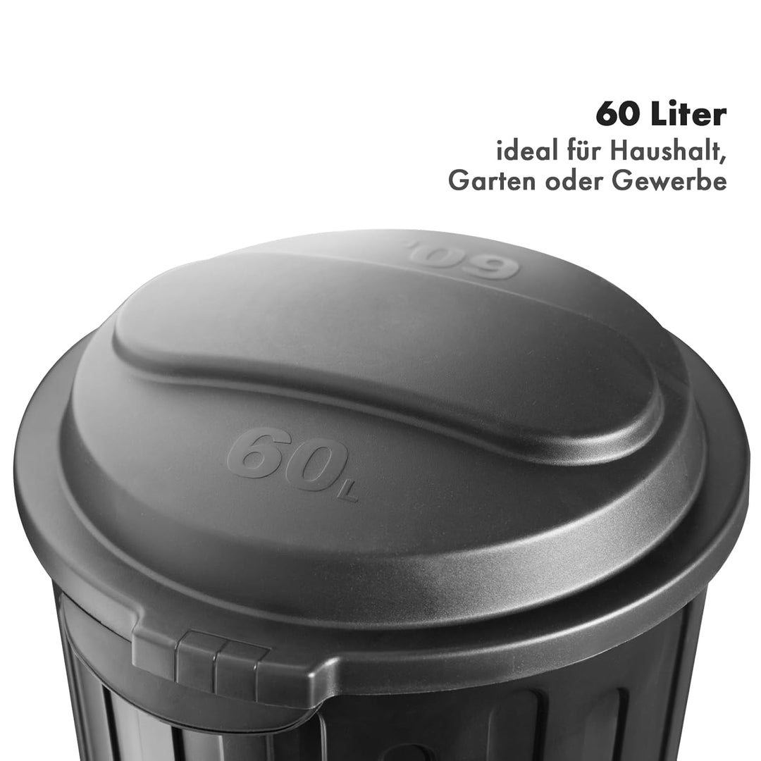 Floordirekt Mülleimer, 60 Liter Abfalleimer mit Deckel für Küche und Büro, Papierkorb, Mülltonne - 4