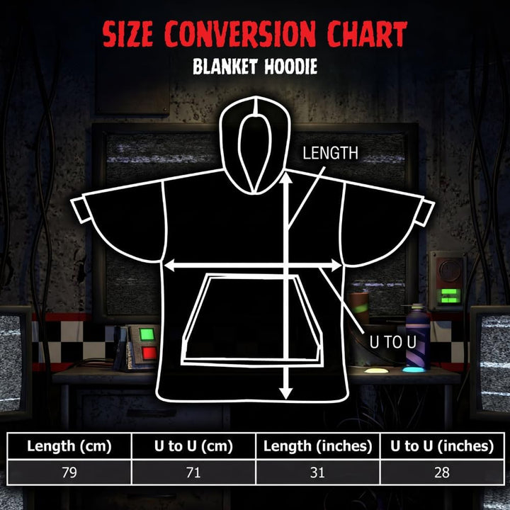 Five Nights at Freddy's Jungen tragbarer Decken-Hoodie | Kinder-Kapuzenpullover aus Sherpa-Fleece in