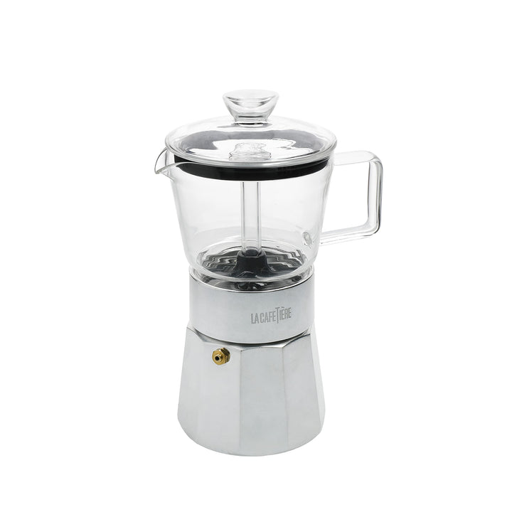 La Cafetière Verona Glas-Espressokocher, Chrom, 6 Tassen, Geschenkverpackung Chrome, Chrome