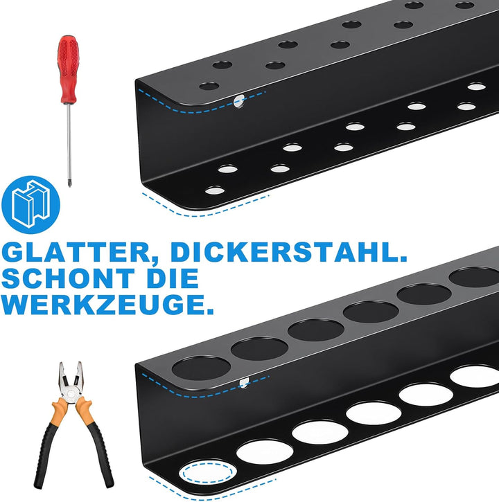 2er-Set Zangenhalter & Werkzeug-Wandhalterung – Robuster Werkzeug-Organizer für Schraubendreher, Zan