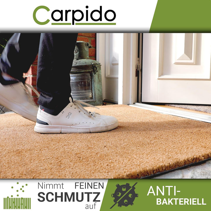 Robuste DIY Fussmatte Kokos 160x100cm (Rechteckig) - Kokosmatte 16 mm natur | Rutschfeste Fussmatte