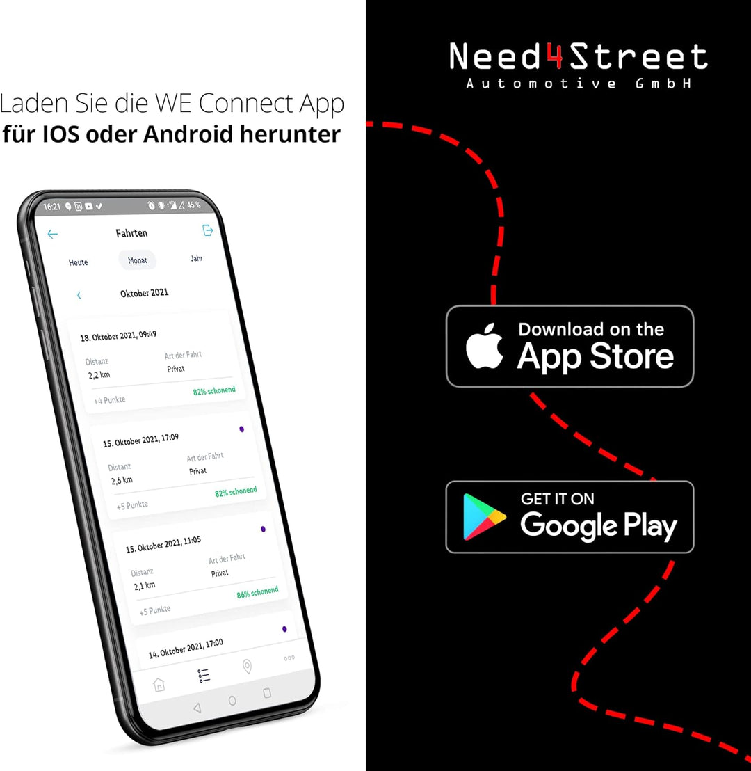 Need4Street Data Plug 5GV051629M kompatibel mit Volkswagen, Dataplug für Smartphone App We Connect G