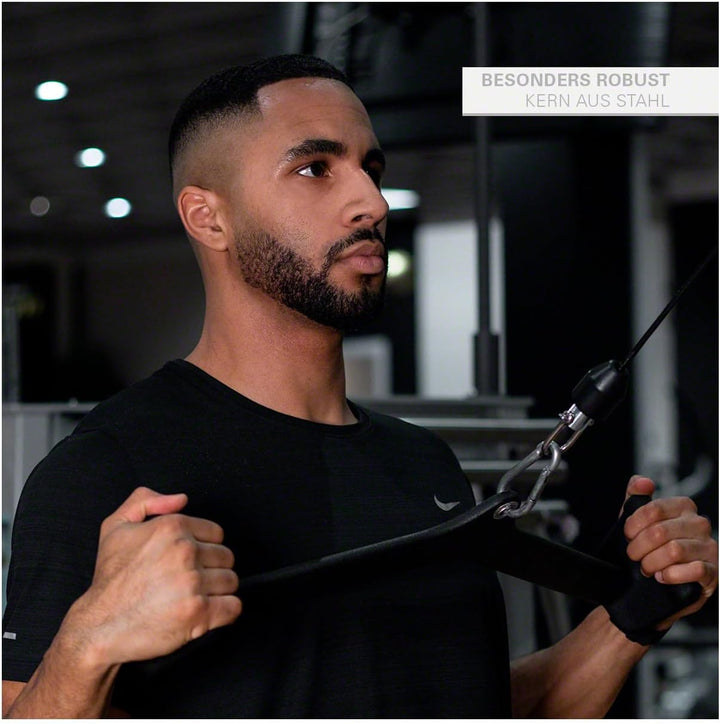 Sport-Tec ergonomischer Latzug- und Rudergriff, Seilzug Krafttraining Muskelaufbau Bizeps Curls, 61x