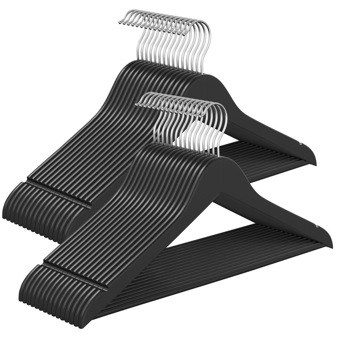 SONGMICS Kleiderbügel Holz, 30er Set, Holzbügel schlank, Bügel, platzsparend, Hosenbügel, 360° drehb