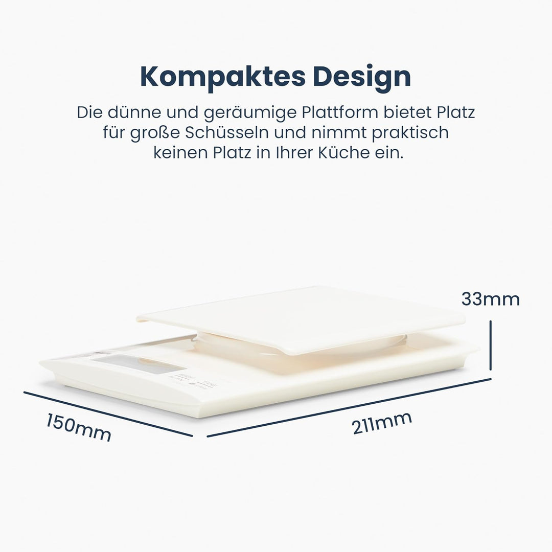 Tanita KD320WH33 Küchenwaage 3 kg mit Feinteilung 0.1 g