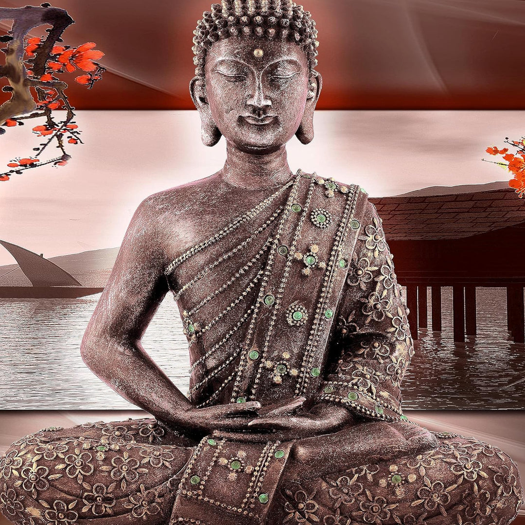 Runa Art Wandbilder Buddha Feng Shui 5 Teilig Bild auf Vlies Leinwand Deko Wohnzimmer Schlafzimmer S