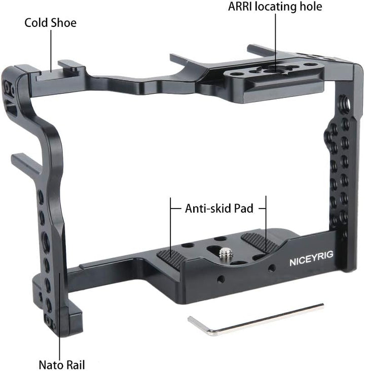 [Update Version] NICEYRIG GH5S GH5 Kamera Käfig cage mit Cold Shoe NATO Schiene für Panasonic Lumix