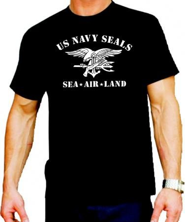 feuer1 T-Shirt US Navy Seals (SEA - AIR - Land) XL Schwarz, XL Schwarz