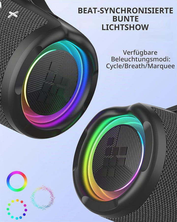 Tronsmart Mirtune S100 Bluetooth Lautsprecher, IPX7 wasserdicht, 5.3 Bluetooth, 20 Stunden Lange Akk