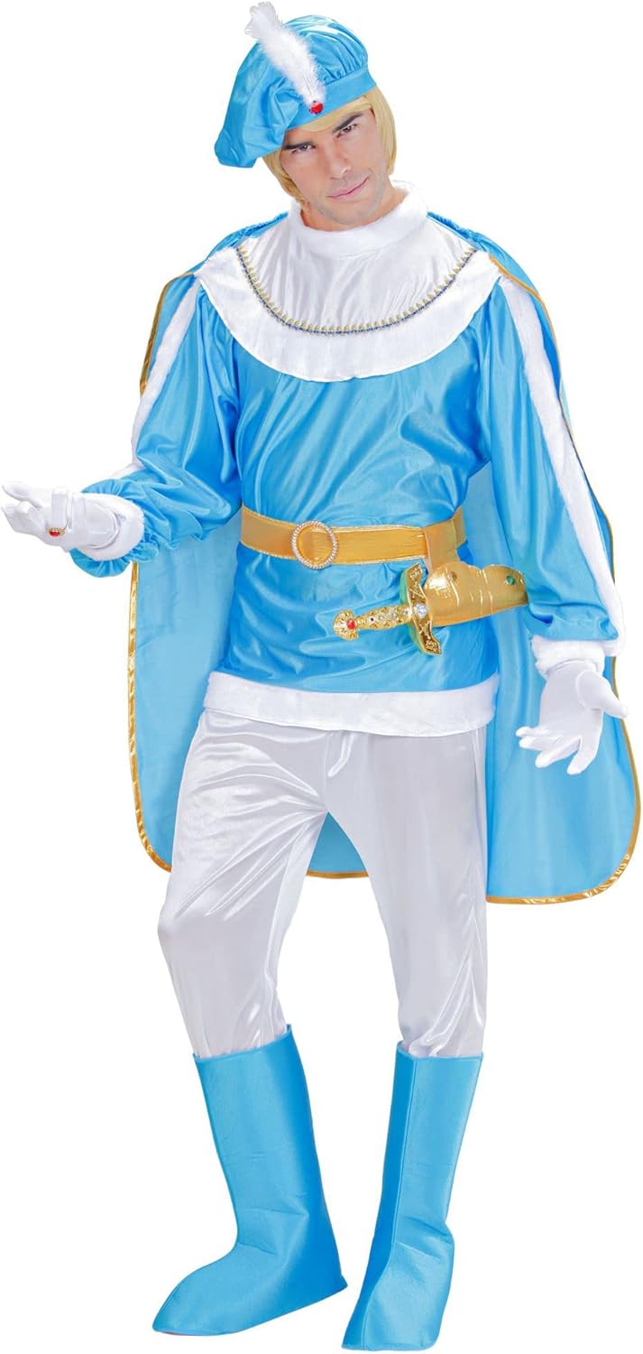 "CHARMING PRINCE" (coat, pants, belt with dagger-holster, boot covers, cape, hat with gem and feathe