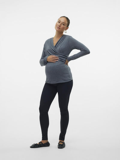 MAMALICIOUS Mama Licious Female Leggings Slim Fit Hohe Taille Leggings S Schwarz, S Schwarz