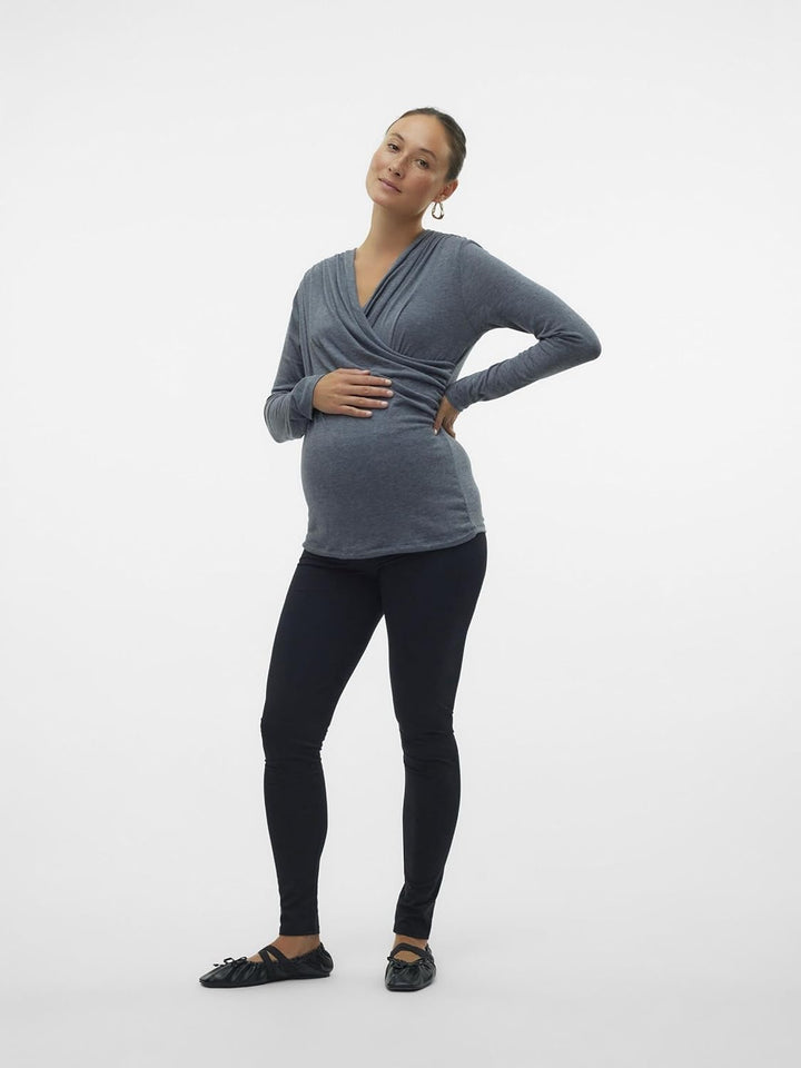 Mama Licious Female Leggings Slim Fit Hohe Taille Leggings XS Schwarz, XS Schwarz