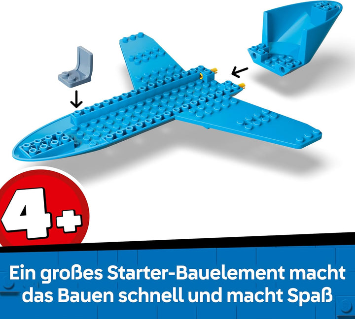 LEGO City Passagierjet Spielzeug - Flugzeug Modellbausatz mit 4 Minifiguren und Reisezubehör - Lerns