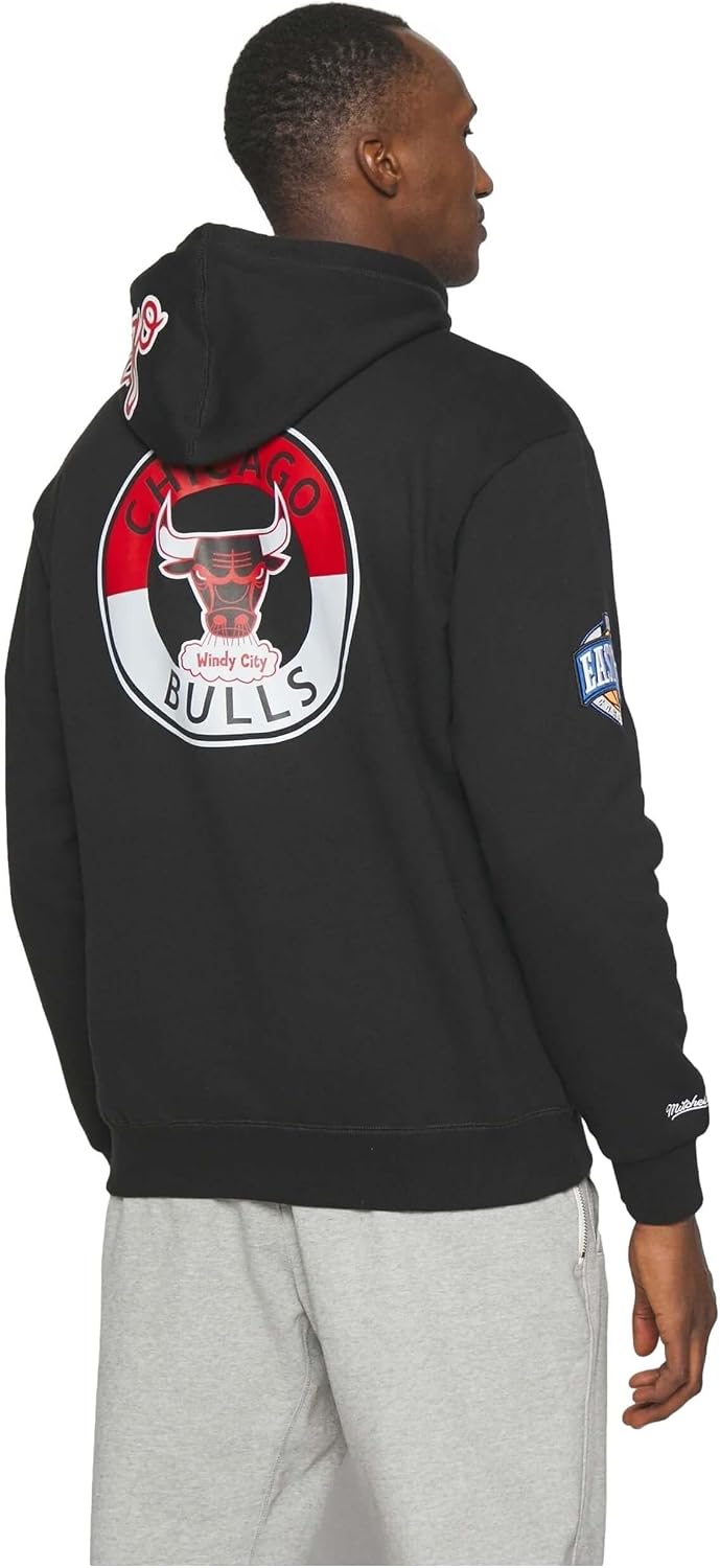 Mitchell &amp; Ness NBA/NFL/NHL/NCAA Hometown Fleece Hoody S Chicago Bulls, Schwarz, S Chicago Bulls, Sc