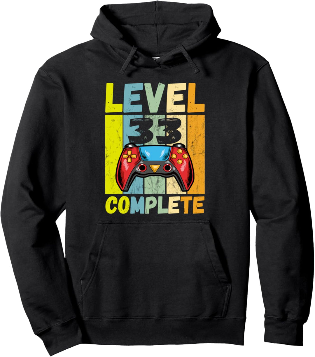 33. Geburtstag Männer Mann Level 33 Jahre Geschenk Pullover Hoodie