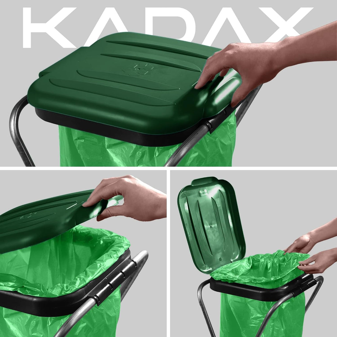 KADAX Einzelner Müllsackhalter, Müllsackständer in 5 Farbversionen, Ständer für Mülltrennung mit Kun