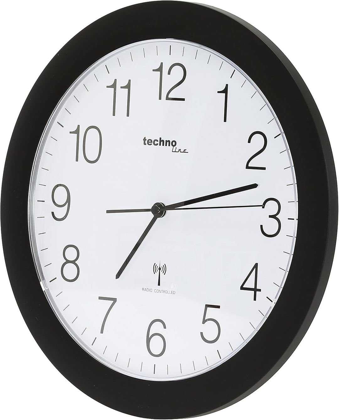 Technoline, WT 8000 Funk-Wanduhr, Ø 30cm, Schwarz & Funkwecker WT 260, 79 x 79 x 30 mm Schwarz Bundl