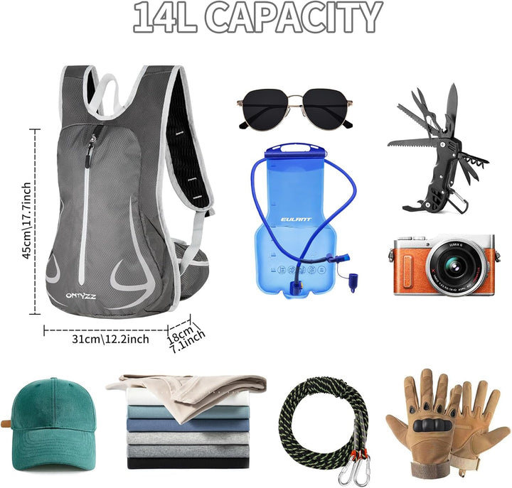 ONTYZZ Fahrradrucksack Damen Männer Kleiner Sportrucksack Wanderrucksack Ultraleicht Rucksack Radfah