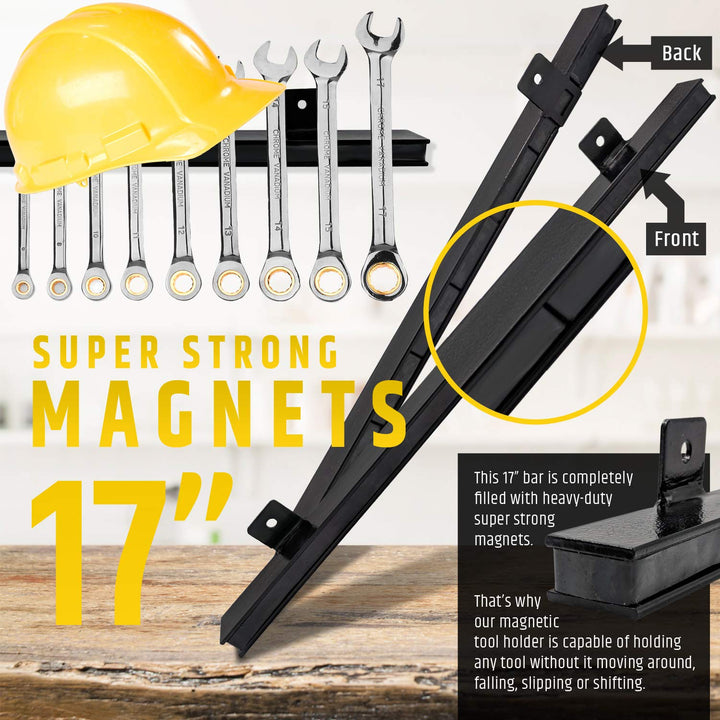 HMmagnets 43 cm Schwerlast-werkzeughalter (Verbesserte Version) - Starke Zugkraft für Handwerkzeuge